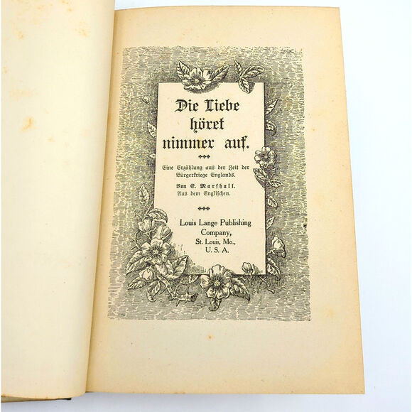 Die Lieberhoret Nimmerauf Vintage German HC Book 1920s Lange Publishing St Louis - Picture 4 of 6